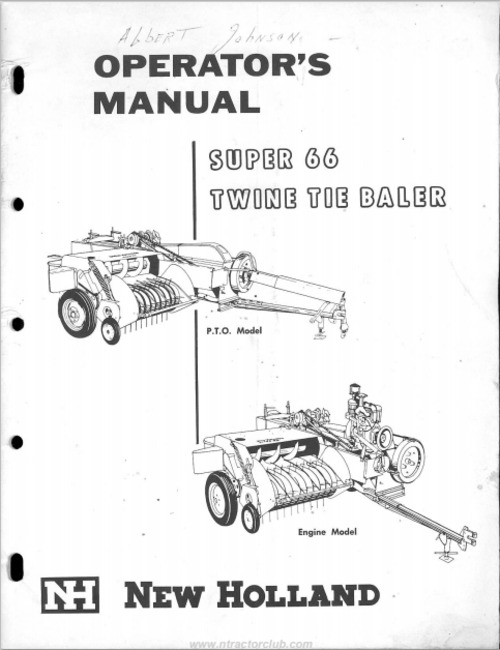 Product picture New Holland Super 66 Baler Operators Manual