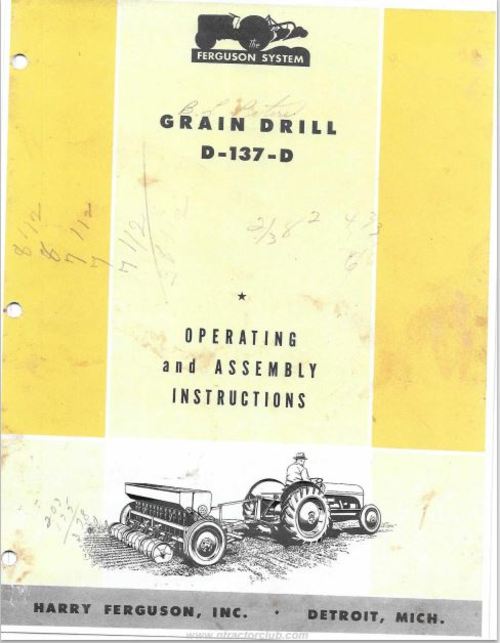 Product picture Ferguson D-137-D Grain Drill Owners Manual